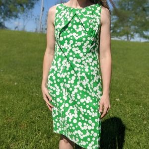 Green dress with white polkadots